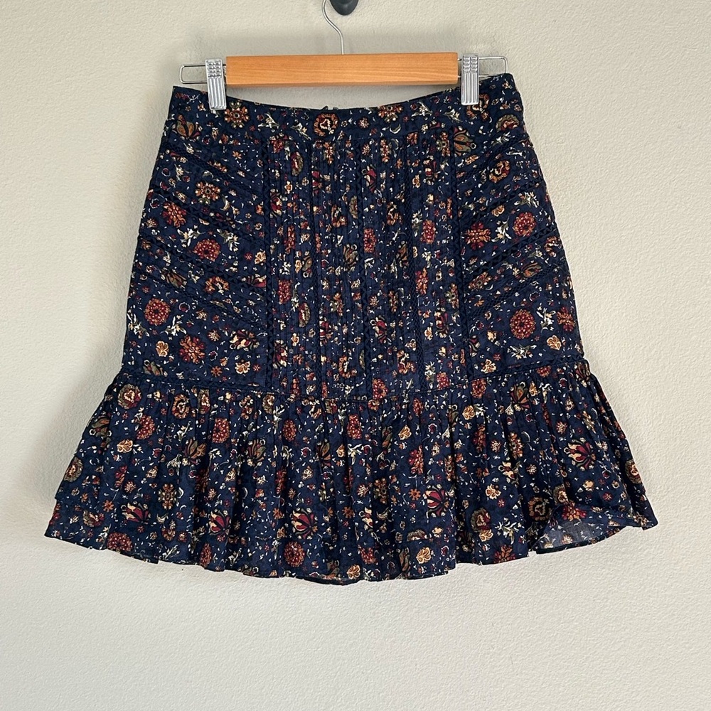 Veronica Beard Navy‎ Floral Mini Skirt size 2